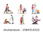 volunteer people doing charity... | Shutterstock .eps vector #1584514222