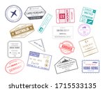 vintage stamp in passport for... | Shutterstock .eps vector #1715533135