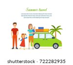 summer travel concept. family... | Shutterstock . vector #722282935