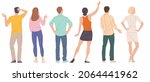 back view people character set. ... | Shutterstock .eps vector #2064441962