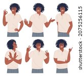 young man character poses ... | Shutterstock .eps vector #2075256115