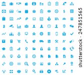 100 bank icons  blue on white... | Shutterstock . vector #247851565