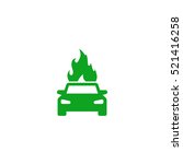 car fire icon  on white... | Shutterstock . vector #521416258