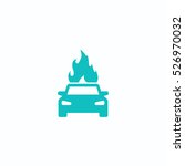 car fire icon  on white... | Shutterstock . vector #526970032