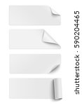 set of oblong white sticky... | Shutterstock .eps vector #590204465