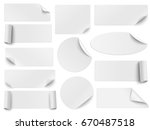 set of white paper stickers of... | Shutterstock .eps vector #670487518