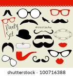 retro party set   sunglasses ... | Shutterstock .eps vector #100716388