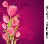 floral background with tulips | Shutterstock .eps vector #98269982
