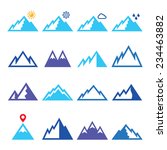 mountains vector blue icons set ... | Shutterstock .eps vector #234463882