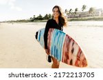 Portrait Of Young Surfer Woman...
