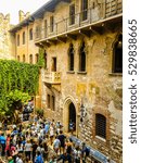 Small photo of VERONA, ITALY - CIRCA JULY 2016: High dynamic range (HDR) House of Juliet Capulet (Giulietta Capuleti) with balcony made famous by William Shakespeare love tragedy Romeo and Juliet