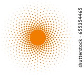 orange halftone circle frame... | Shutterstock .eps vector #655354465
