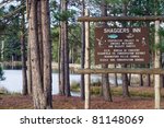 Small photo of Wooden sign at Shaggers Inn Dam in Clearfield County,Pennsylvania,USA.