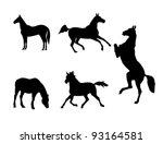 vector set of horses | Shutterstock .eps vector #93164581