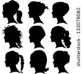vector set of woman silhouette... | Shutterstock .eps vector #133078082