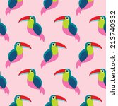 seamless brazil tucan bird... | Shutterstock .eps vector #213740332