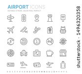collection of airport related... | Shutterstock .eps vector #1496320358