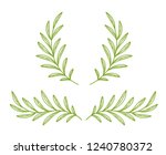 green olive branches wreath ... | Shutterstock .eps vector #1240780372