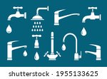plumbing set of white isolated... | Shutterstock .eps vector #1955133625