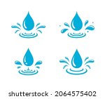 set of blue  isolated falling... | Shutterstock . vector #2064575402