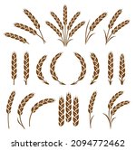 hand drawn silhouettes wheat... | Shutterstock . vector #2094772462