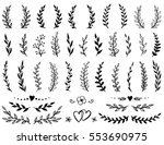 vintage set of hand drawn tree... | Shutterstock .eps vector #553690975