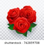 Vector Beautiful Red Roses In...