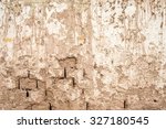 Old Adobe Wall With Mud Stains...