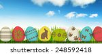 multicolor painted easter eggs  | Shutterstock . vector #248592418