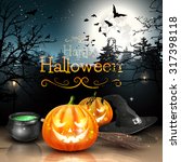 halloween decorations in spooky ... | Shutterstock .eps vector #317398118