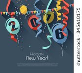 happy new year 2016   modern... | Shutterstock .eps vector #345610175