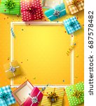 birthday template with colorful ... | Shutterstock .eps vector #687578482