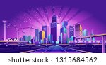 the futuristic night resort... | Shutterstock .eps vector #1315684562
