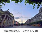 Spire famous landmark in Dublin, Ireland center symbol 