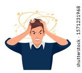 stressed and frustrated man... | Shutterstock .eps vector #1571231968