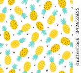 Pineapple And Hearts Seamless...