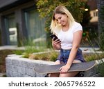 young happy millennial woman... | Shutterstock . vector #2065796522