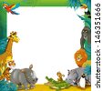 Cartoon Safari - Jungle - Frame Border Template - Illustration For The ...