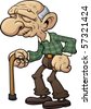 Stock Images similar to ID 57321424 - cartoon grandfather with cane....