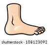 Illustration Of A Cartoon Foot In Side View. Eps10 Vector. - 108123086 ...