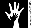 Helping Hands. Vector Illustration On Black Background - 65715823 ...