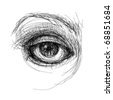 Asian Eye / Realistic Sketch (Not Auto-Traced) Stock Vector ...